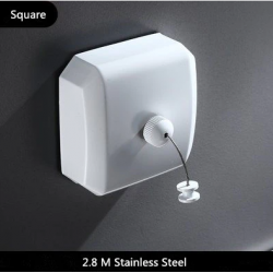 Бельевая веревка выдвижная, нерж. сталь, для дома и улицы, белая, 2,8 метра