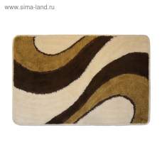 Коврик для ванной, "Линия" 80х50, цвет бежевый