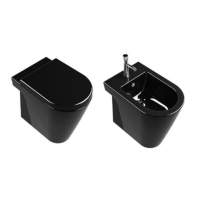 ZERO Унитаз напольный 55*35/Биде напольное 55*35 (комплект), черный