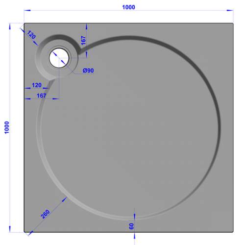 Душевой поддон 100x100x2 см Q-бежевый