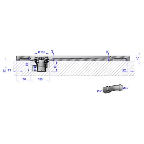 Душевой поддон 90x90x4 см Q-черный