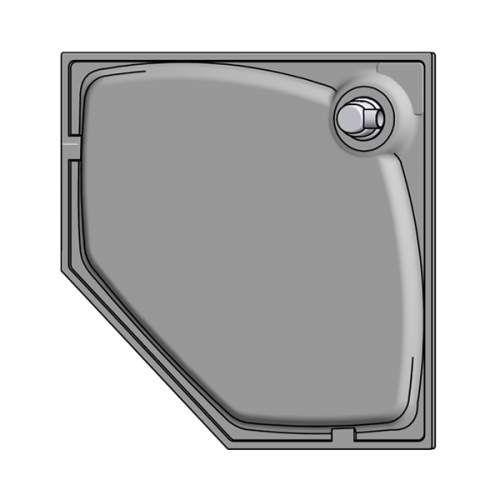 Душевой поддон  100x100x2 см P-черный