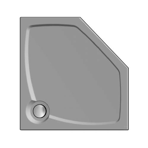 Душевой поддон  100x100x2 см P-черный